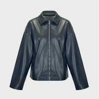 Пилотско Яке Women's Faux Leather Full Zip Long Sleeve Bomber Jacket  