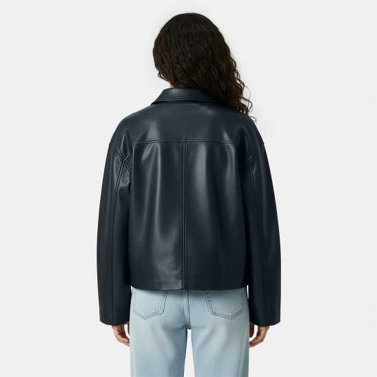 Пилотско Яке Women's Faux Leather Full Zip Long Sleeve Bomber Jacket Пилотско Яке Women's Faux Leather Full Zip Long Sleeve Bomber Jacket