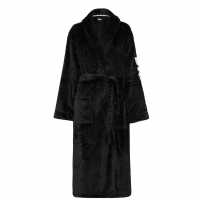 Dkny Fleece Robe Black Дамски пижами