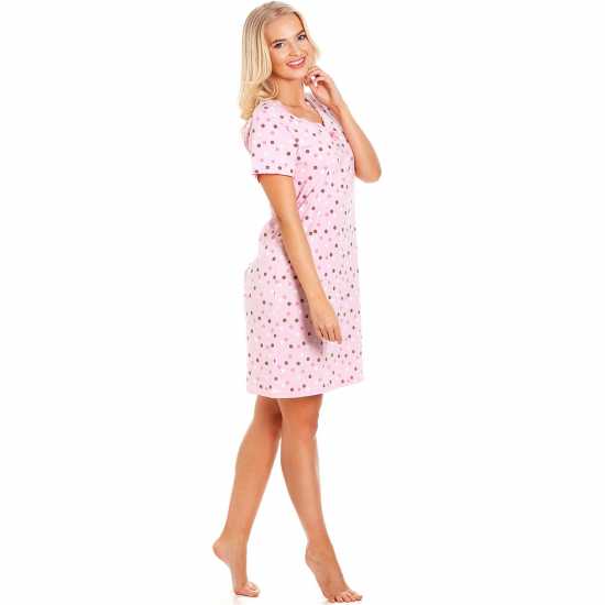 Дамски пижами Camille Sleeved Knee Length Nightshirt Розово Camille Sleeved Knee Length Nightshirt Розово Дамски пижами
