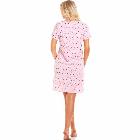 Дамски пижами Camille Sleeved Knee Length Nightshirt Розово Camille Sleeved Knee Length Nightshirt Розово Дамски пижами