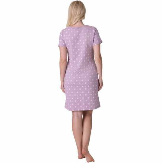Camille Short Sleeved Knee Length Nightshirt Сиренево Дамски пижами
