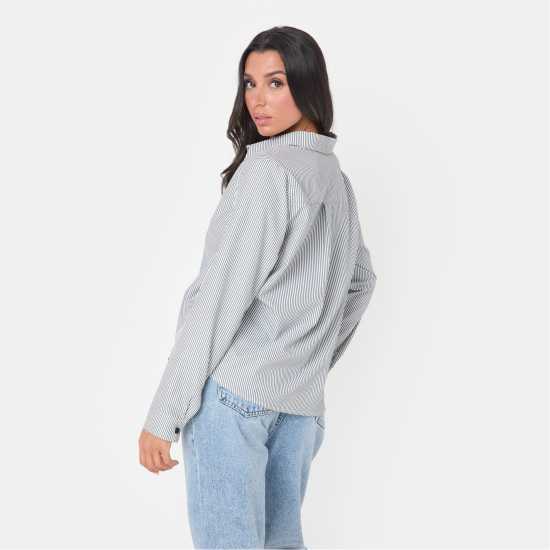 Дамски ризи и тениски I Saw It First Stripe Shirt Blk/Wht Stripe I Saw It First Stripe Shirt Blk/Wht Stripe Дамски ризи и тениски