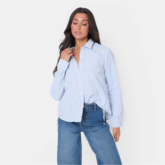 Дамски ризи и тениски I Saw It First Stripe Shirt Blu/Wht Stripe I Saw It First Stripe Shirt Blu/Wht Stripe Дамски ризи и тениски