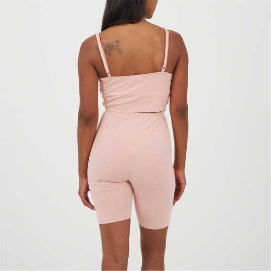 Brave Soul Womens Strappy Vest & Shorts Lounge Set Pink 