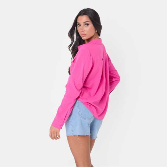 I Saw It First Soft Woven Shirt Hot Pink Дамски ризи и тениски