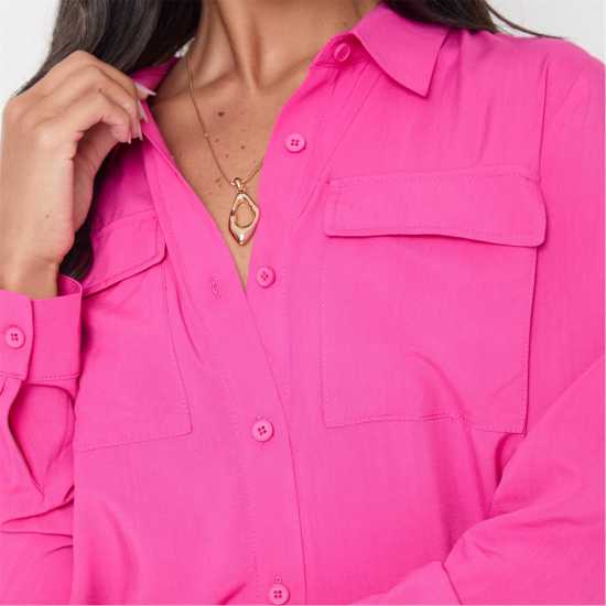 I Saw It First Soft Woven Shirt Hot Pink Дамски ризи и тениски