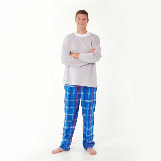 Loungers Mens Organic Brushed Cotton Lounge Trousers Син кит 