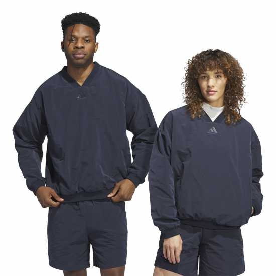 Мъжки пуловери и жилетки Adidas Мъжка Риза Basketball Woven Crewneck Sweatshirt Mens Adidas Мъжка Риза Basketball Woven Crewneck Sweatshirt Mens Мъжки пуловери и жилетки