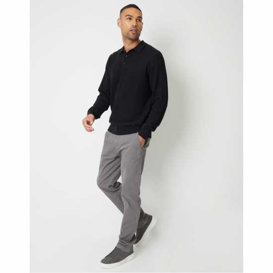 Блуза С Обло Деколте Threadbare Long-Sleeve Textured Knitted Polo Crew Neck Jumper Черно Блуза С Обло Деколте Threadbare Long-Sleeve Textured Knitted Polo Crew Neck Jumper Черно