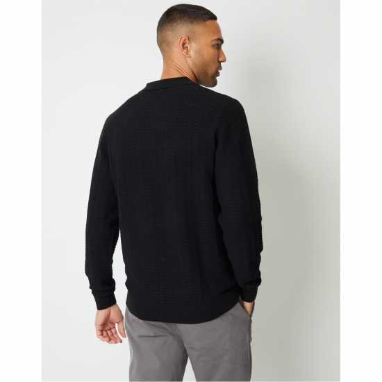 Блуза С Обло Деколте Threadbare Long-Sleeve Textured Knitted Polo Crew Neck Jumper Черно Блуза С Обло Деколте Threadbare Long-Sleeve Textured Knitted Polo Crew Neck Jumper Черно
