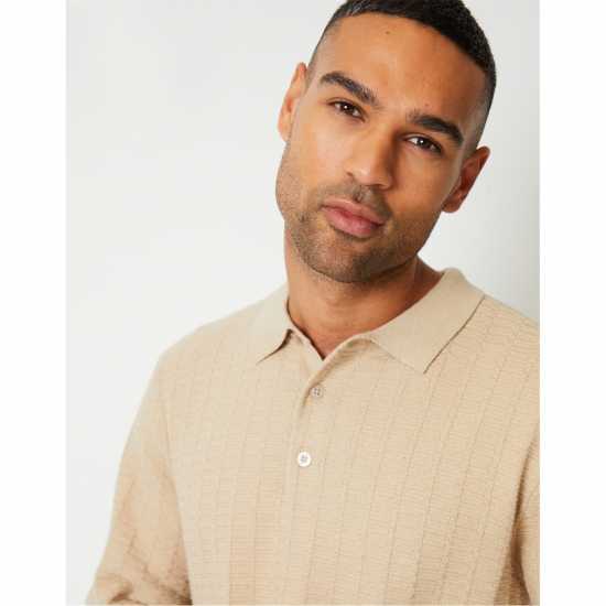 Блуза С Обло Деколте Threadbare Long-Sleeve Textured Knitted Polo Crew Neck Jumper Бежово Блуза С Обло Деколте Threadbare Long-Sleeve Textured Knitted Polo Crew Neck Jumper Бежово