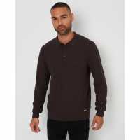 Блуза С Обло Деколте Threadbare Long-Sleeve Textured Knitted Polo Crew Neck Jumper Шоколад Блуза С Обло Деколте Threadbare Long-Sleeve Textured Knitted Polo Crew Neck Jumper Шоколад