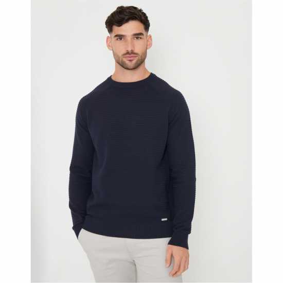 Блуза С Обло Деколте Threadbare Crew Neck Jumper Navy 