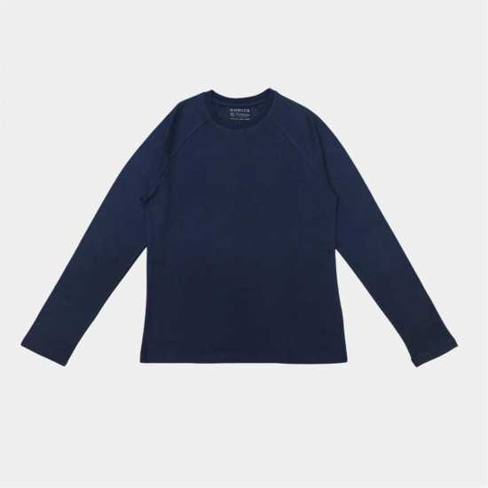 Howick Men's  Cotton Crew Neck Long Sleeve Pyjama Sets Тъмносиня гладка 