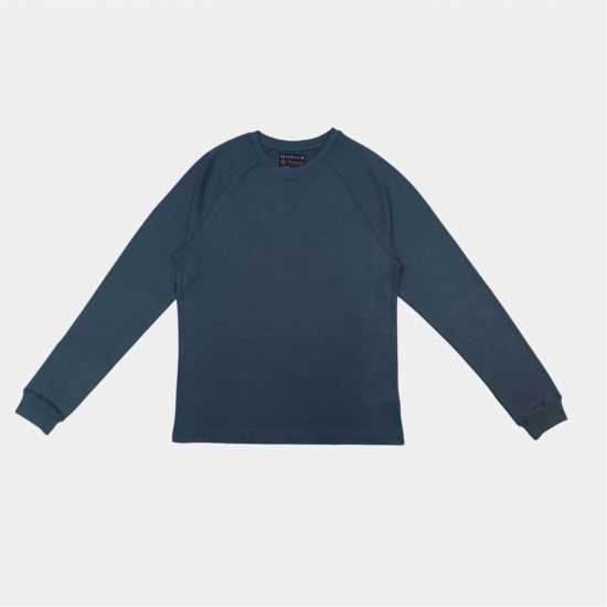 Howick Men's  Cotton Crew Neck Long Sleeve Pyjama Sets Синьо проверка 