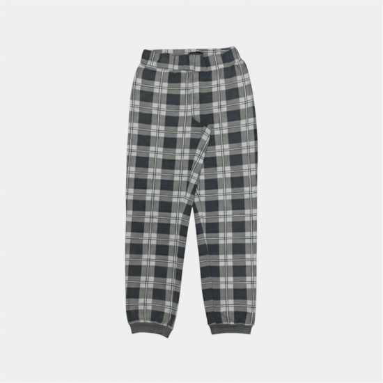 Howick Men's  Cotton Crew Neck Long Sleeve Pyjama Sets Въгленова каре 