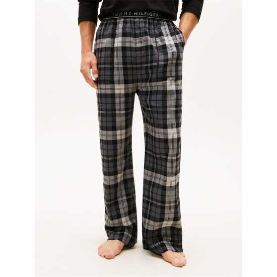 Tommy Hilfiger Essential Flannel Pyjama Bottoms Черен тартан Tommy Hilfiger Essential Flannel Pyjama Bottoms Черен тартан