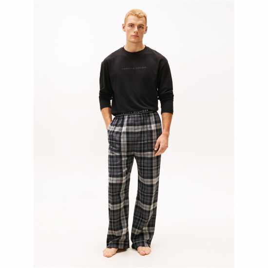 Tommy Hilfiger Essential Flannel Pyjama Bottoms Черен тартан Tommy Hilfiger Essential Flannel Pyjama Bottoms Черен тартан