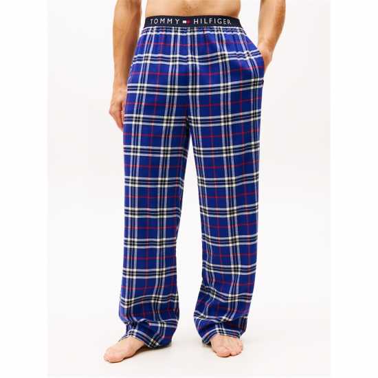 Tommy Hilfiger Essential Flannel Pyjama Bottoms Син Тартан 