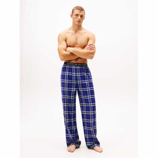 Tommy Hilfiger Essential Flannel Pyjama Bottoms Син Тартан 