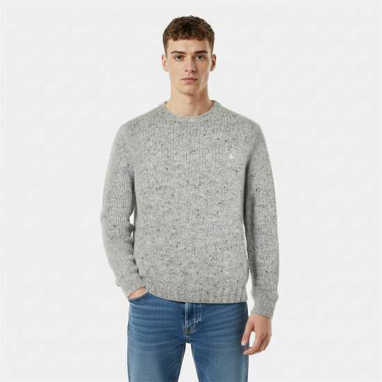 Плетен Пуловер Jumper Drop Shoulder Long Sleeve Knitted Pullover Sweater Tops Сив марл Плетен Пуловер Jumper Drop Shoulder Long Sleeve Knitted Pullover Sweater Tops Сив марл