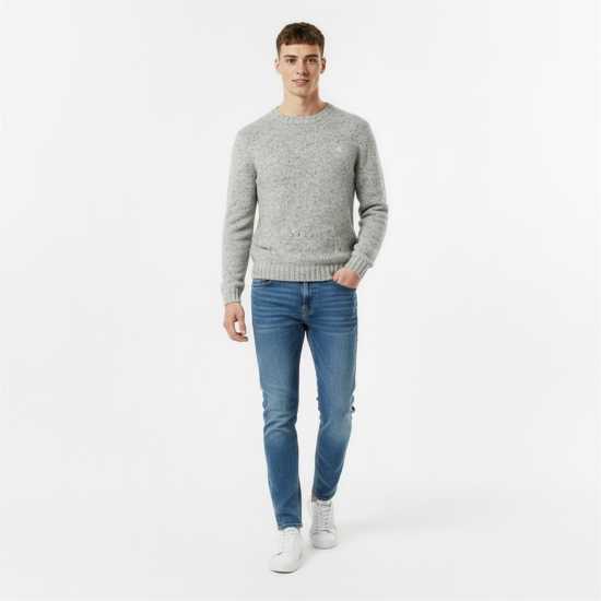 Плетен Пуловер Jumper Drop Shoulder Long Sleeve Knitted Pullover Sweater Tops Сив марл Плетен Пуловер Jumper Drop Shoulder Long Sleeve Knitted Pullover Sweater Tops Сив марл