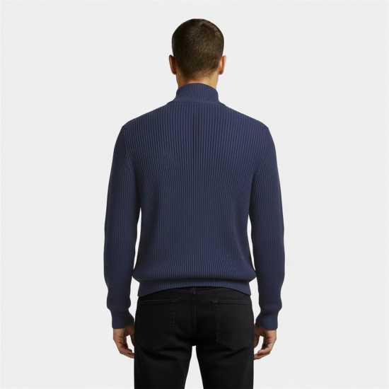 Jack Wills Rib Zip Funnel Cardigan Sweaters Men Морска синьо Jack Wills Rib Zip Funnel Cardigan Sweaters Men Морска синьо