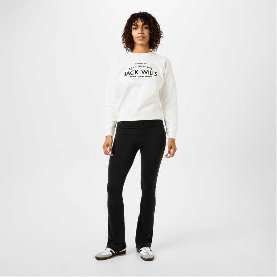 Jack Wills High Waisted Flared Trousers Черно 