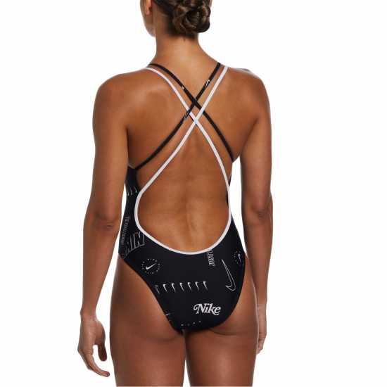 Nike Hydrastrong Solid Spiderback 1-Piece Swimsuit Black Дамски бански