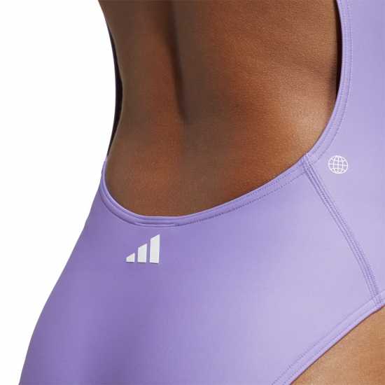 Adidas Big Bars Swim Suit Womens Violet/White Дамски бански