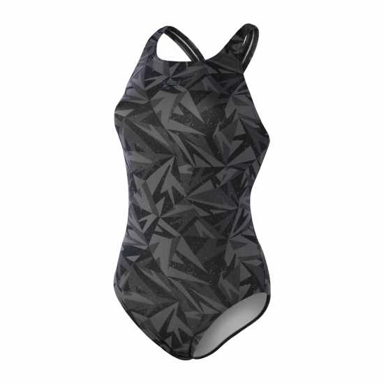 Дамски бански Speedo Hyperboom Allover Medalist Черно/Сиво Speedo Hyperboom Allover Medalist Черно/Сиво Дамски бански