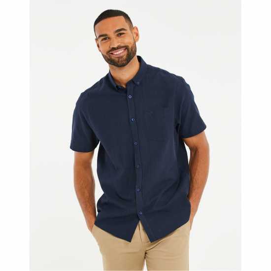 Threadbare Ss Shrt Dragon Sn54 Морска синьо Мъжки ризи