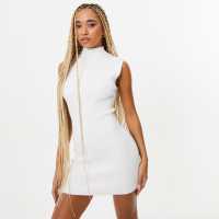 Jack Wills Contour Mini Dress Vintage White Дамски пуловери и жилетки