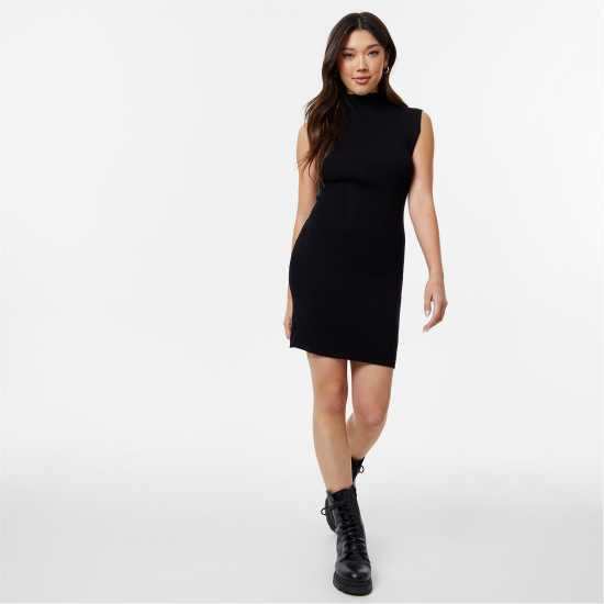 Jack Wills Contour Mini Dress Black Дамски пуловери и жилетки