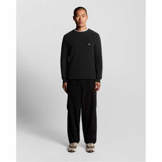 Lyle And Scott Блуза С Обло Деколте Men's Rib Crew Neck Jumper Black Ice 