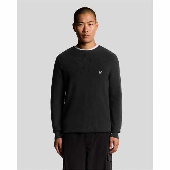 Lyle And Scott Блуза С Обло Деколте Men's Rib Crew Neck Jumper Black Ice 