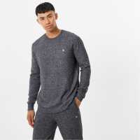 Jack Wills Knitted Long Sleeve T-Shirt Charcoal Marl Мъжки пуловери и жилетки