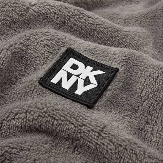 Dkny Mens Fleece Robe Trash Pandas Charcoal 