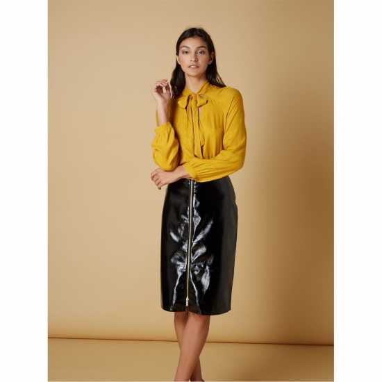 Biba Leopard Jacquard Pussybow Blouse  Дамски ризи и тениски