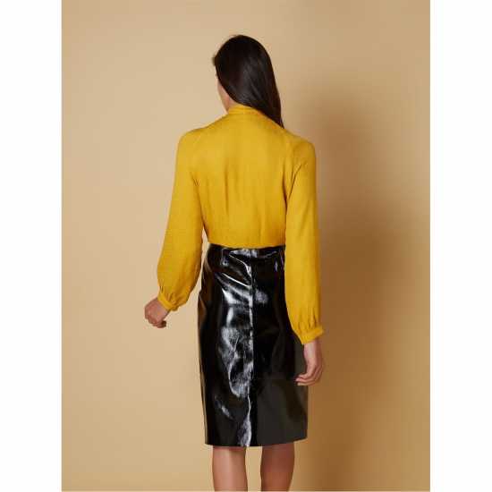 Biba Leopard Jacquard Pussybow Blouse  Дамски ризи и тениски