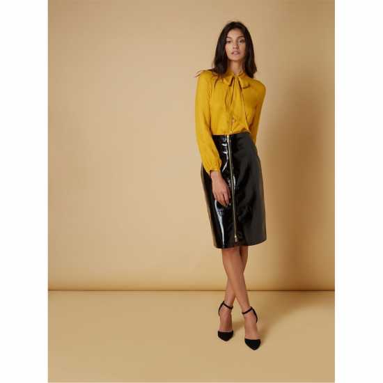 Biba Leopard Jacquard Pussybow Blouse  Дамски ризи и тениски