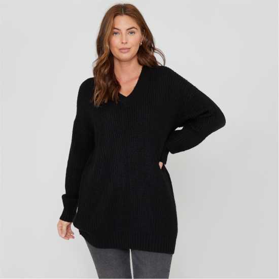 Дамски пуловери и жилетки Be You You Cosy V Neck Stretch Jumper Ld00 ЧЕРЕН Be You You Cosy V Neck Stretch Jumper Ld00 ЧЕРЕН Дамски пуловери и жилетки