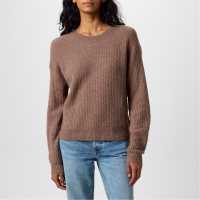 Jack Wills Wide Neck Jumper Моха Дамски пуловери и жилетки