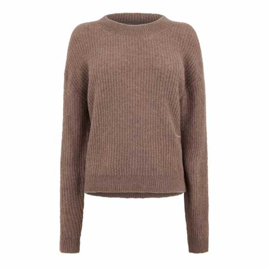 Jack Wills Wide Neck Jumper Моха Дамски пуловери и жилетки