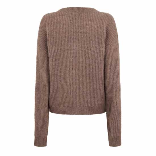 Jack Wills Wide Neck Jumper Моха Дамски пуловери и жилетки