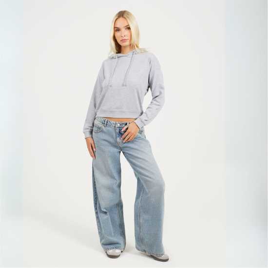 Brave Soul Womens Cropped Hooded Sweatshirt  