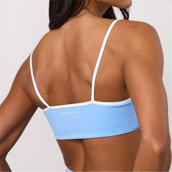 Gym King Gym King 365 Contrast Bra - Blue Cotton Gym King Gym King 365 Contrast Bra - Blue Cotton