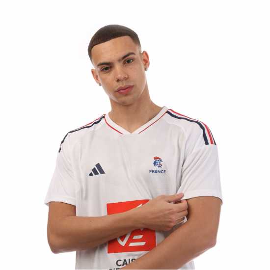 Adidas Men's France Licensed Short-Sleeve Performance T-Shirt Бяло 
