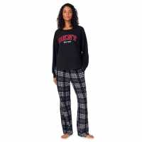 Dkny Crew Pjset Ld54 Black Check 